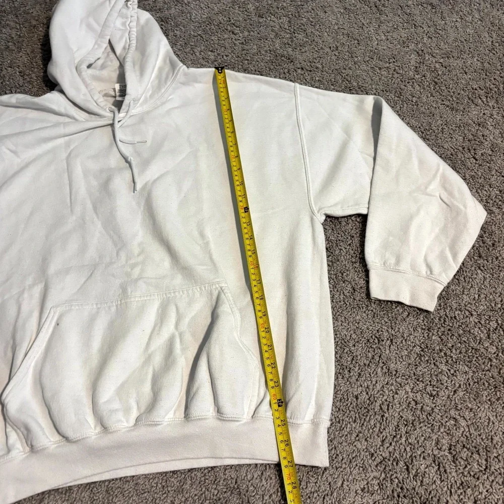 Gildan Heavy Blend Hoodie XL White Blank Pullover Sweatshirt Cotton Poly - Picture 5 of 9